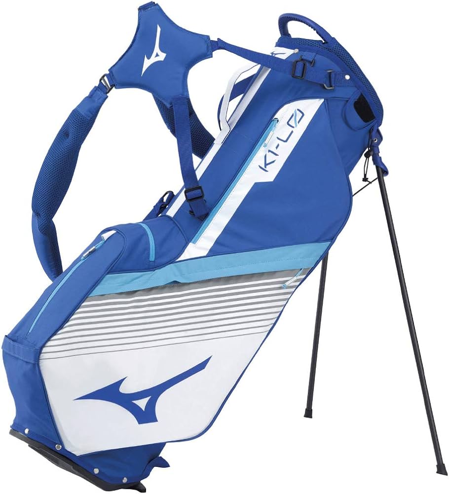 Mizuno キャディバッグ 青と白ベットカバー Mizuno キャディバッグ 青
