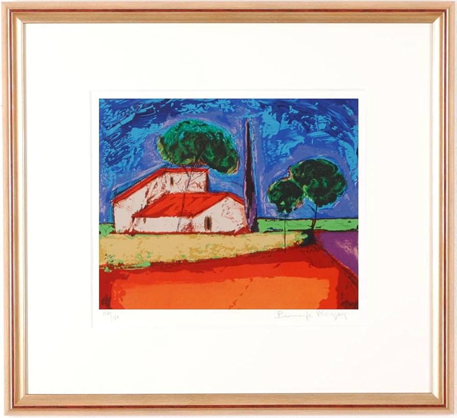 Amazon.co.jp: ロジェ・ボナフェ 「赤い屋根」 南仏 絵画 風景画