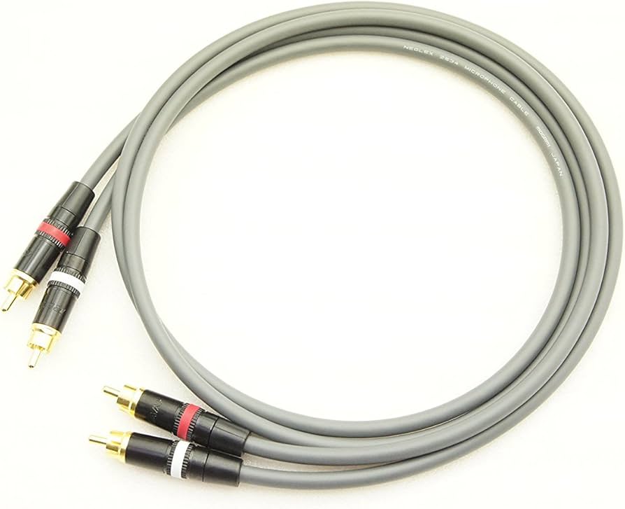 Amazon | MOGAMI モガミ 2534 RCA 赤白ライン 2本ペアケーブル 4m 灰