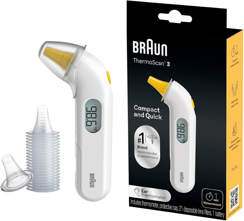 Amazon.com: Braun ThermoScan 3 Ear Thermometer, Fast 1 Second