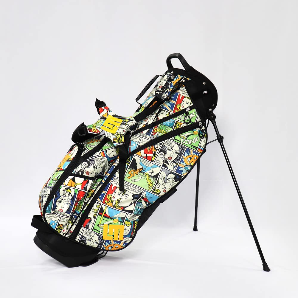 LoudMouth ゴルフバッグ ハウンドトゥース柄 ネームプレート付き