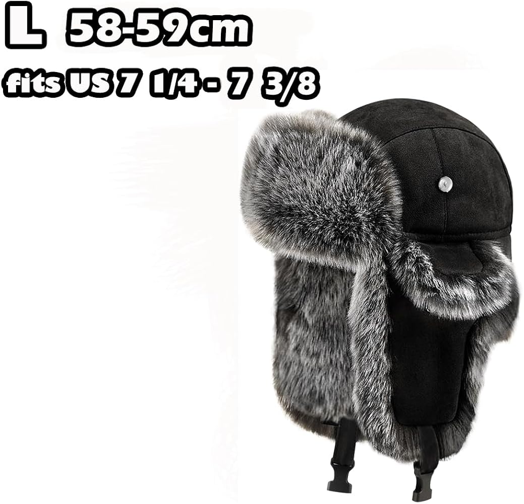 Amazon.com: Men Russian Cossack Ushanka Trapper Hat Suede Faux Fur