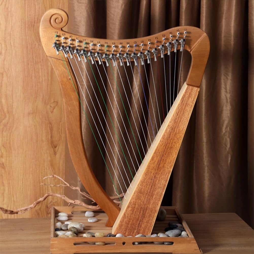 Amazon.co.jp: 19弦マホガニーハープ、ハーフキーライアーハープ楽器