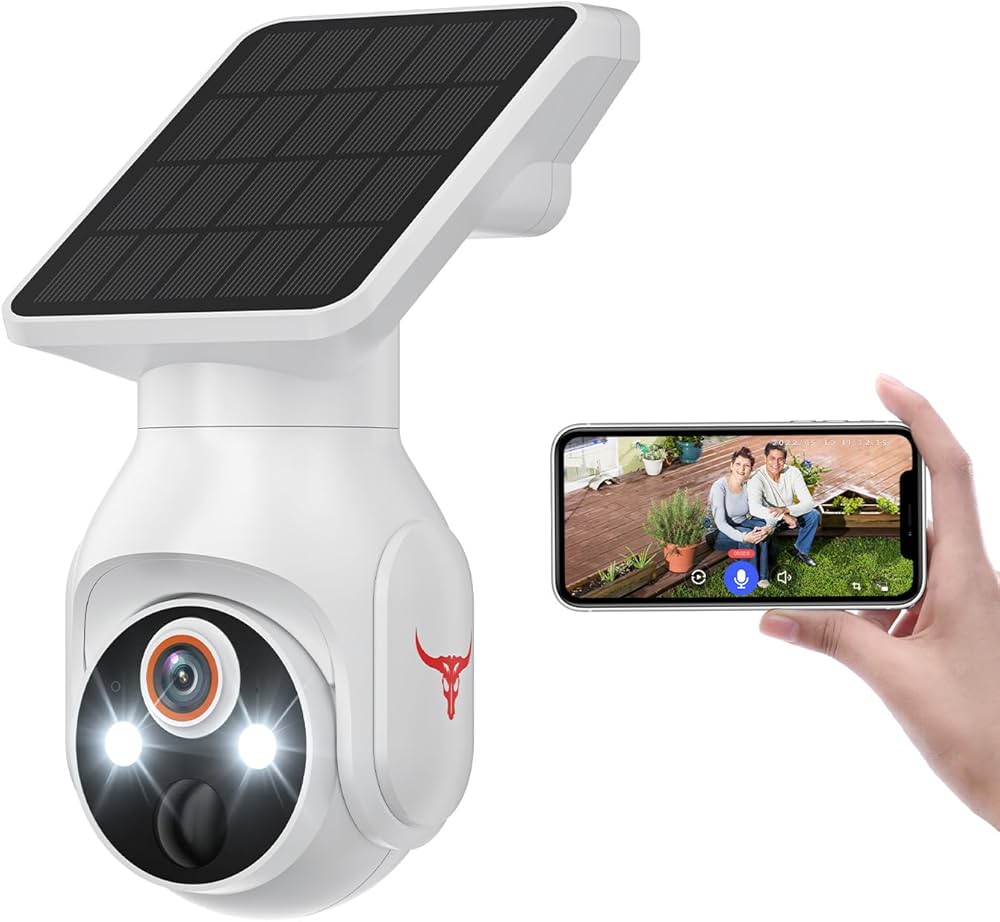 Amazon.co.jp: 2K 防犯カメラ 屋外 ソーラー一体型 高効率ソーラー充電