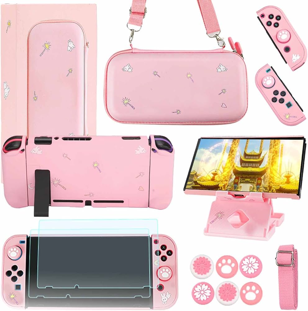 Amazon.co.jp: GUTIAL Nintendo Switch用アクセサリーキット - ピンク