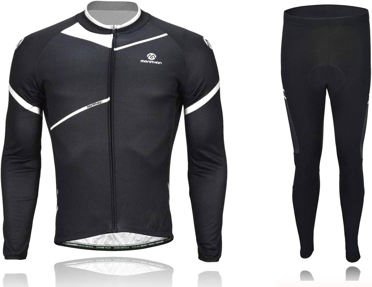 メンズ Lサイクリングジャージ パッド入りパンツセット 冬保温フリース