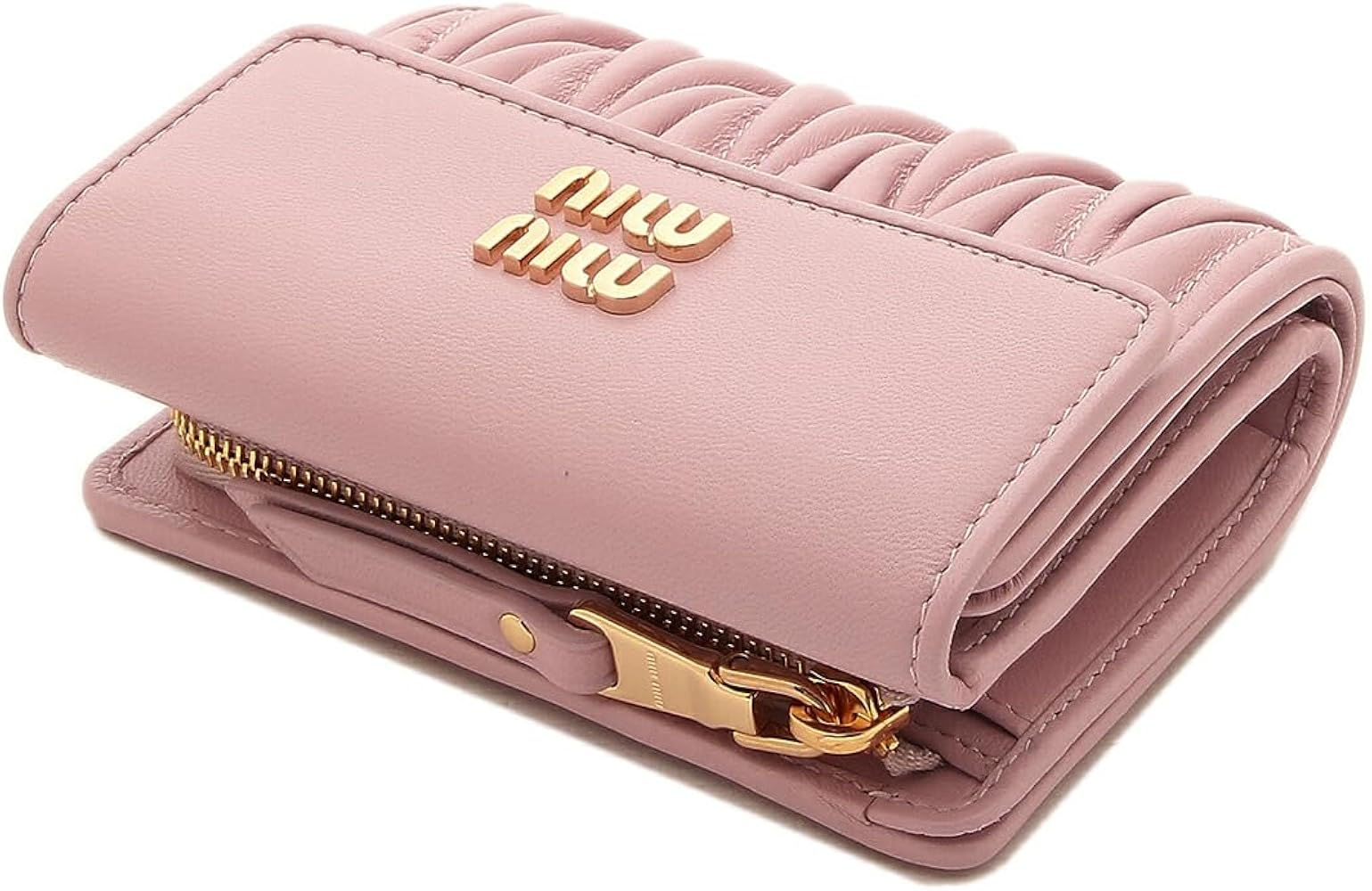 Amazon | [ミュウミュウ] 三つ折り財布 マテラッセ ミニ財布 ピンク
