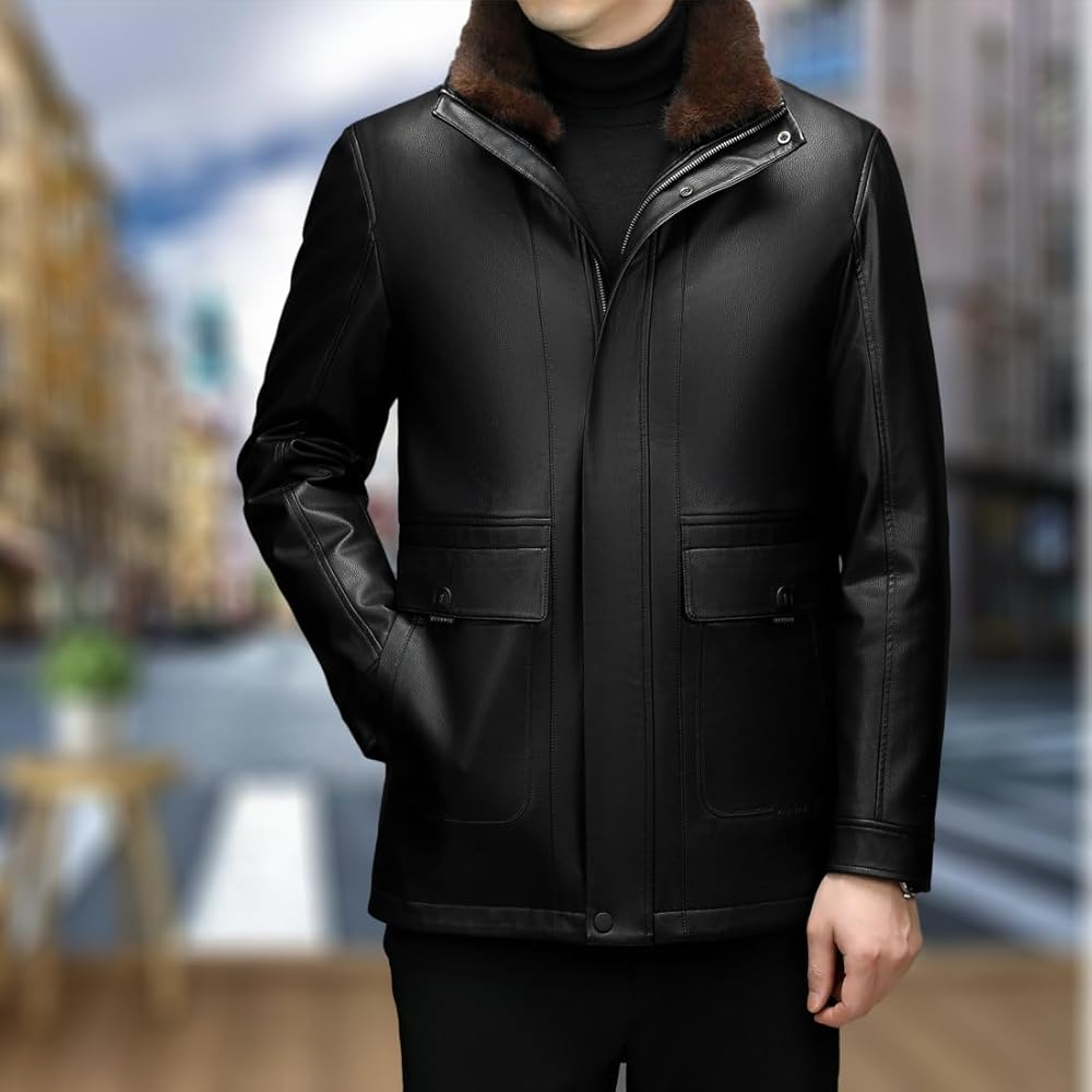 Amazon | [NBLL] シープスキン レザージャケット メンズ ラム革 革