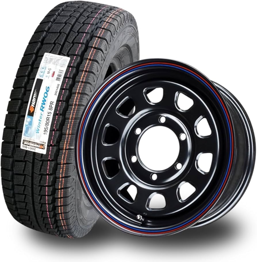 Amazon | 195/80R15 バン用スタッドレスタイヤ＆ホイール4本セット 200