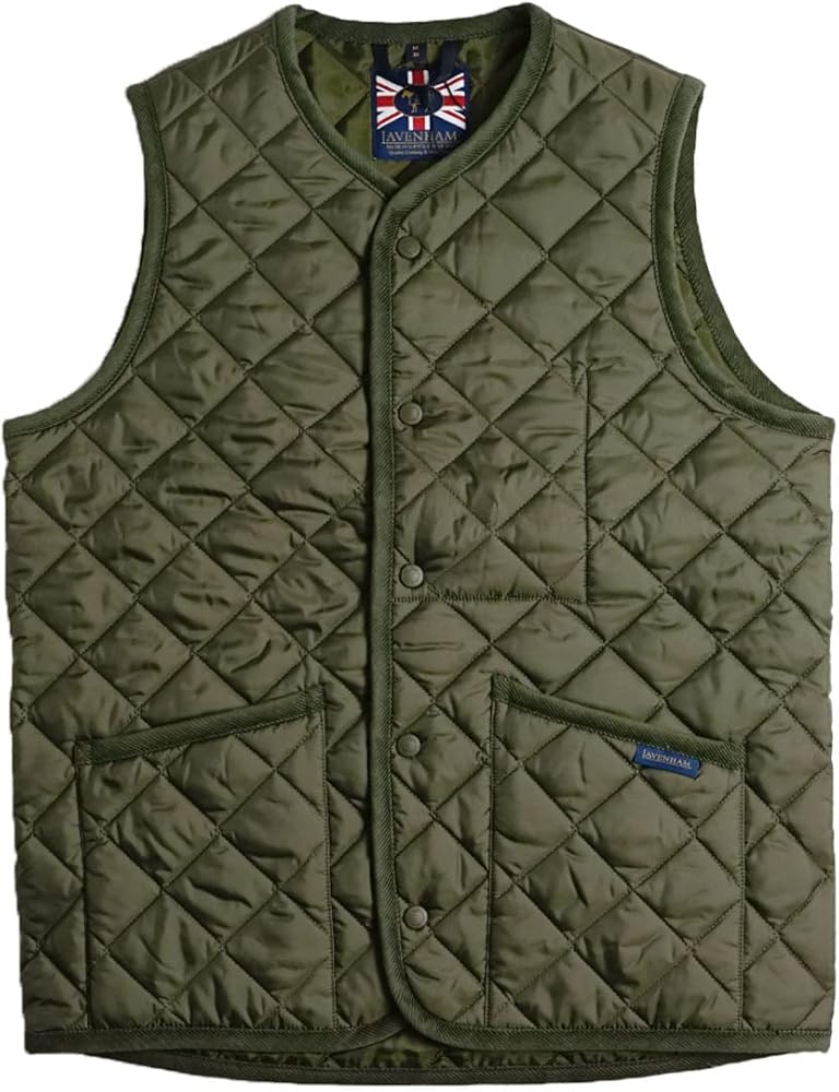 LAVENHAM ラベンハム キルティングベスト オリーブカラー 40 LAVENHAM