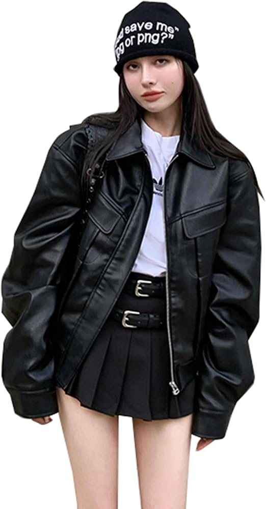 Amazon | [WANSHIX] レディース ライダースジャケット 秋冬