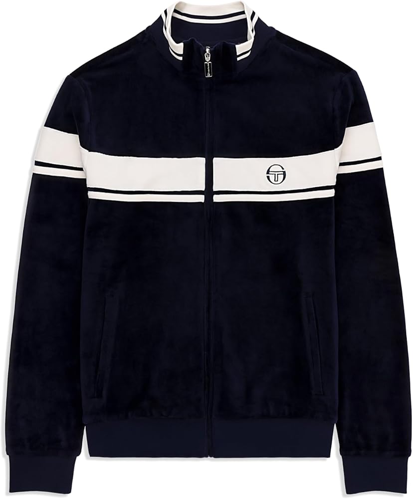 Sergio Tacchini Damarindo Velour Track Jacket- Maritime Blue, SM