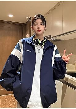 Amazon.com: Y2K Preppy Oversized Jacket Japanese Emo Stand Collar