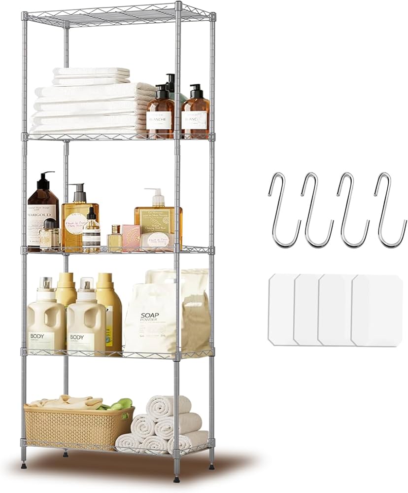 Amazon｜5段スチールラック 棚 メタルラック 耐荷重200kg 収納ラック