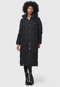 Marikoo Long Fall & Winter Coat for Women | Detachable Hood