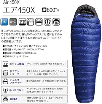 Amazon.co.jp: イスカ(ISUKA) 寝袋 エア450X ロイヤルブルー [最低使用