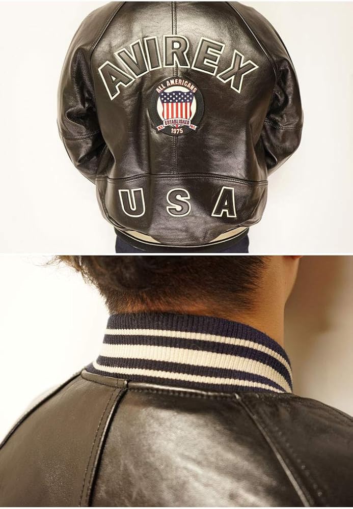 Amazon | [アヴィレックス] バーシティ 羊革 ラムレザー ジャケット