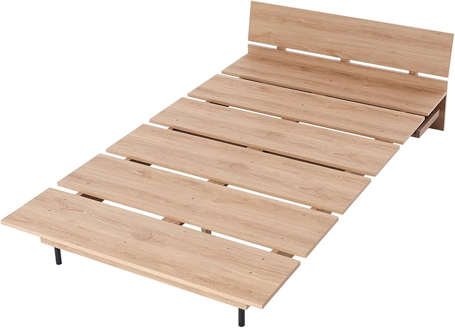 Amazon｜LOWYA ロウヤ ベッドフレーム ローベッド 木目調 シャビー