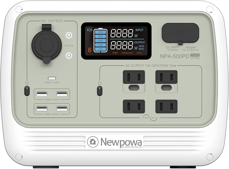 Amazon.co.jp: ポータブル電源 500W 大容量 537Wh/168000mAh Newpowa