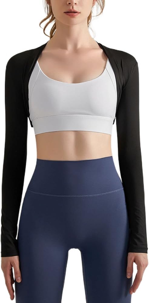 Lu's Chic Women's Cropped Shrug Tops Lightweight Bolero Workout