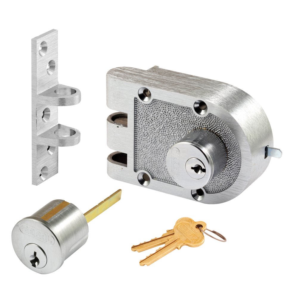 Segal SE 19323 Bronze Deadlock, 2 Cylinder, Flat Strike, Brushed
