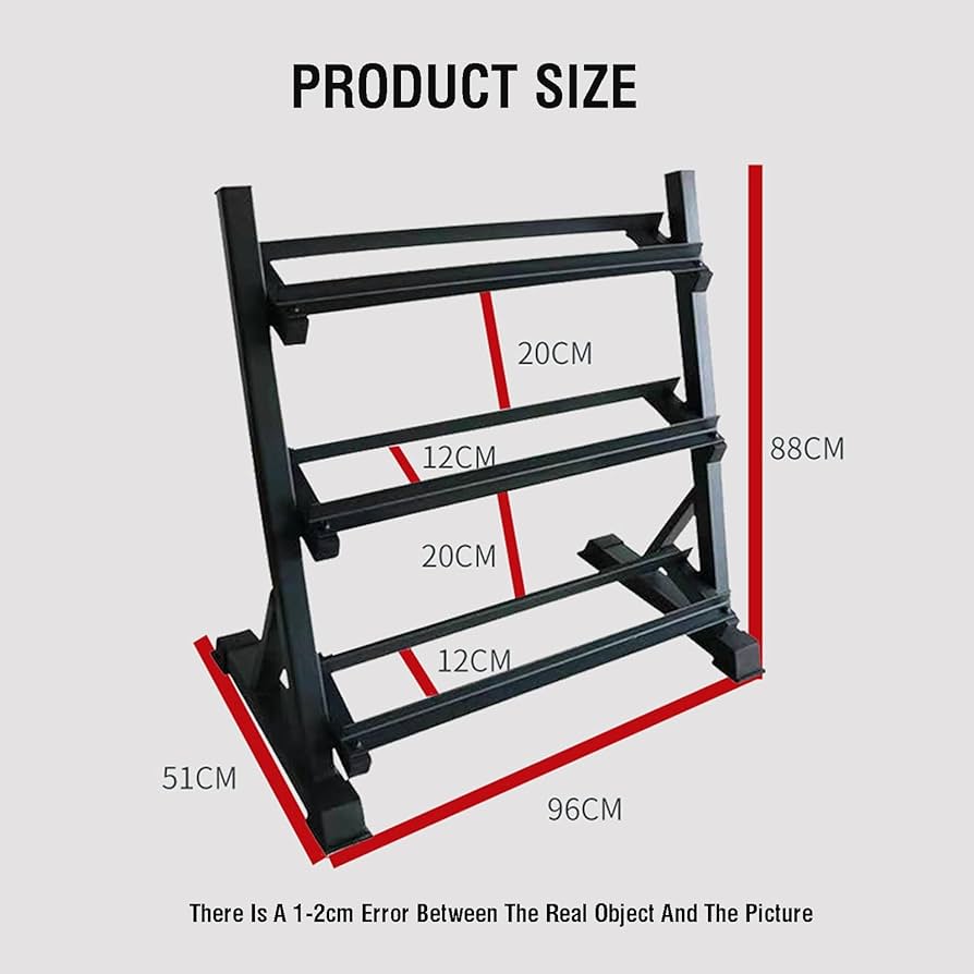 Amazon.co.jp: ダンベルラック、3段調節可能なダンベルウェイトラック