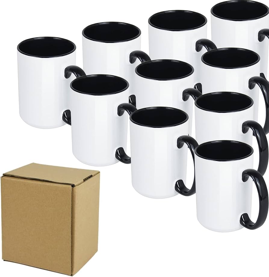 Amazon.com: ARTONUSA Sublimation Mugs 15oz Two Tone With Black