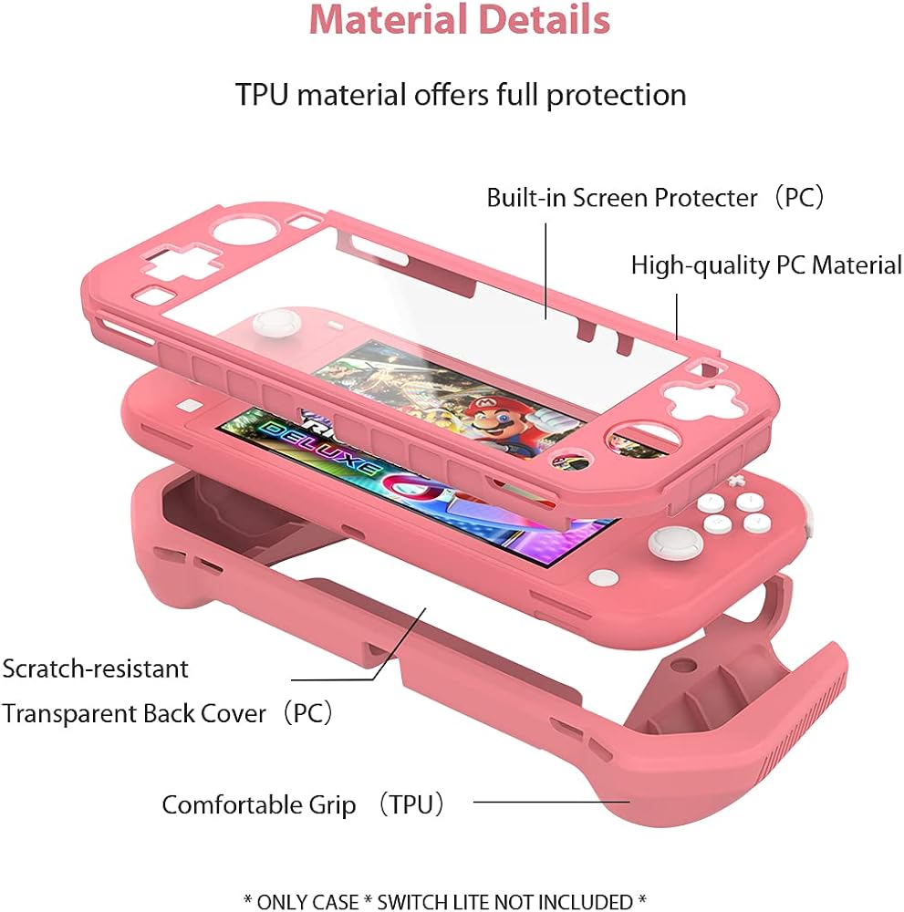 Amazon.com: FIWWAT Switch Lite Case Pink and Switch Carrying Case Pink
