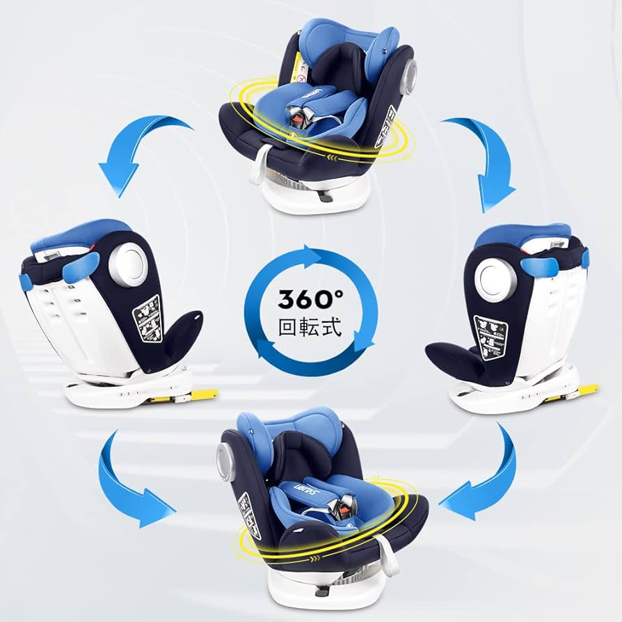 Amazon | LETTAS チャイルドシート 360° 回転式 0か月~12歳頃(0-36kg