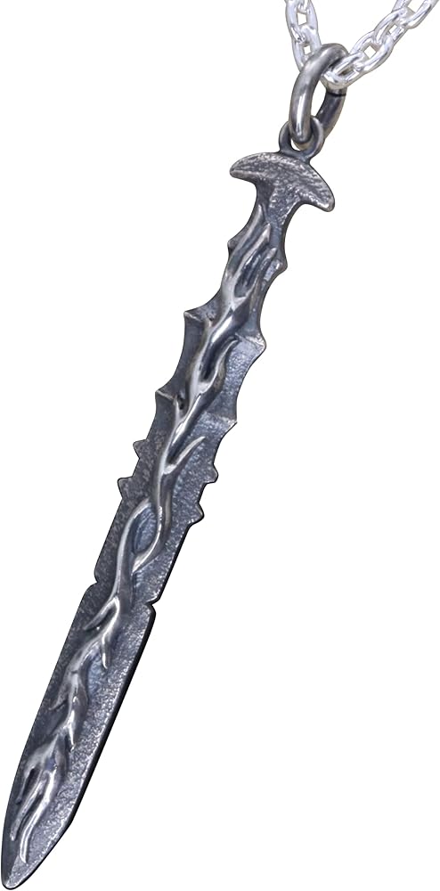 Amazon | [龍頭] シルバー 950 火焔 天叢雲剣 ネックレス 燻し仕上げ