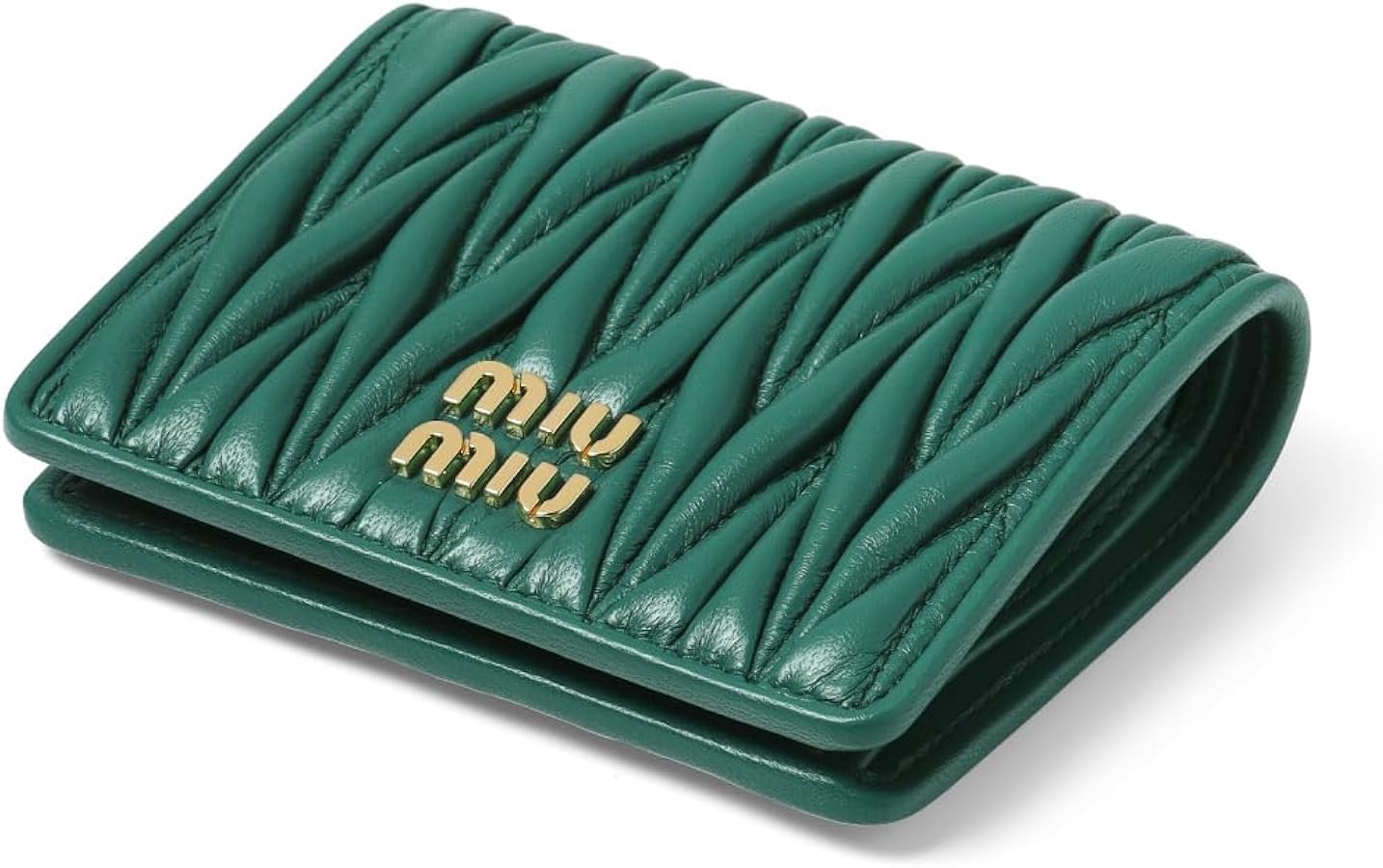 Amazon | (ミュウ ミュウ) MIU MIU 二つ折り財布 MATELASSE グリーン