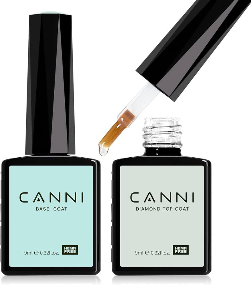 Amazon.com : CANNI 2 Pcs No Wipe Gel Top Coat and Base Coat Set