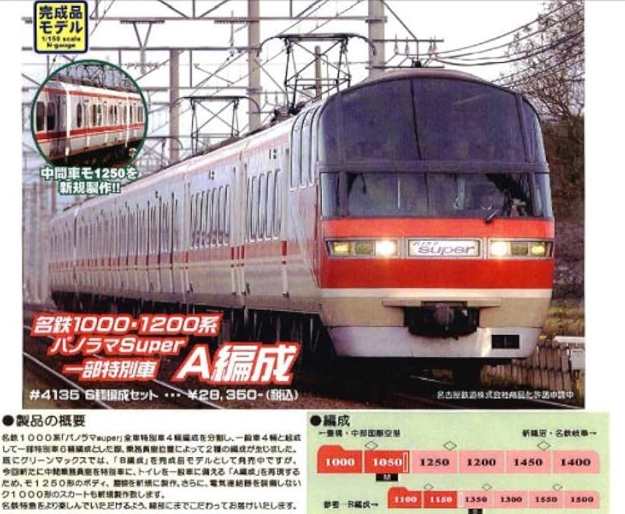 Amazon | Nゲージ 4135 名鉄1000・1200系パノラマスーパー 一部特別車A