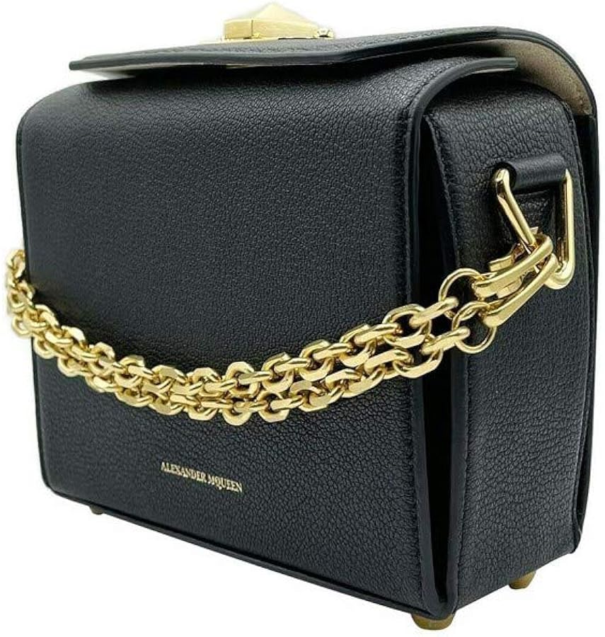 Alexander McQueen Black Leather Box 19 With Gold Hardware