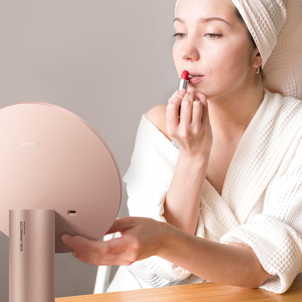 Amazon.co.jp: AMIRO 女優ミラー 8インチ LEDミラー 10倍拡大鏡付き 18