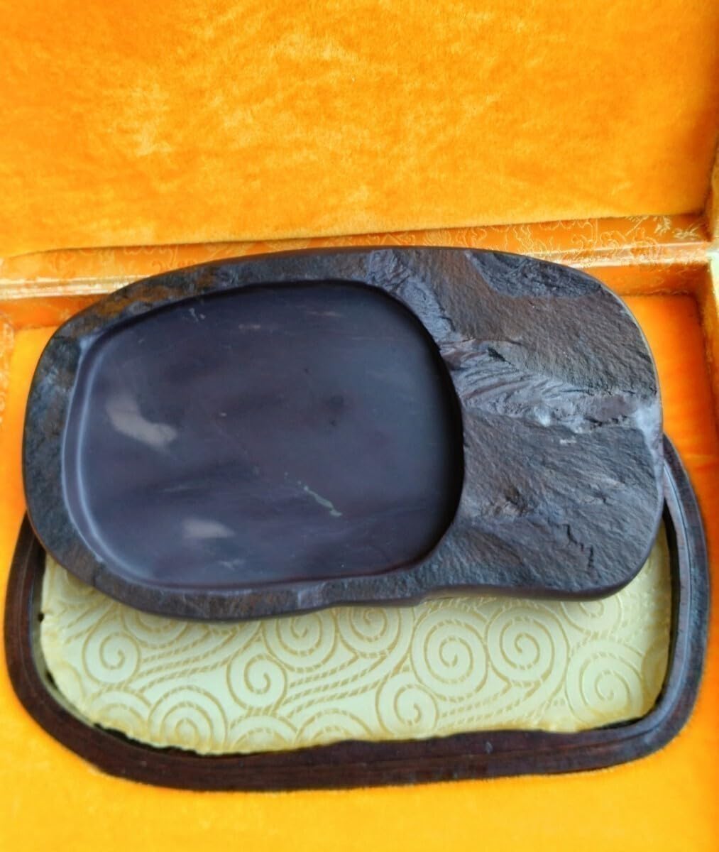 処分価格 旧老坑端渓水巌硯 金線・銀線・氷紋・臙脂