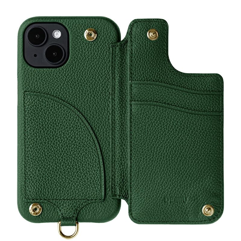 DEMIU デミュウiPhone16スマホケース グリーン