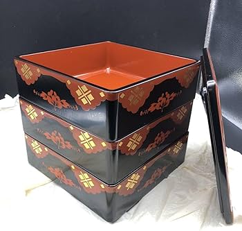 Amazon.co.jp: 三段重箱 牡丹 秀衡塗 沈金 金箔 天然漆器 岩手県伝統