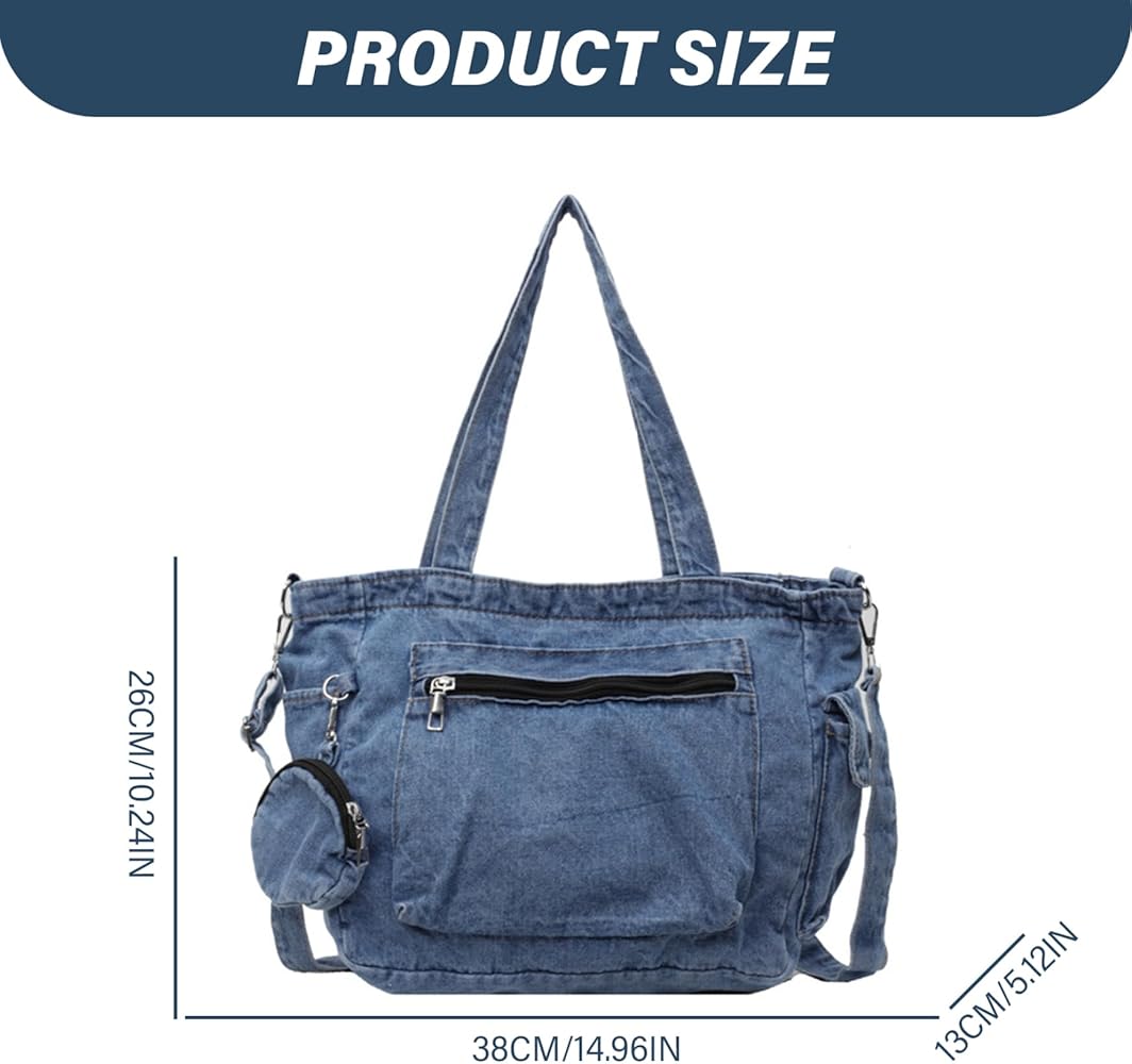 Amazon.com: Denim Bag for Women Casual Denim Crossbody Bag Multi