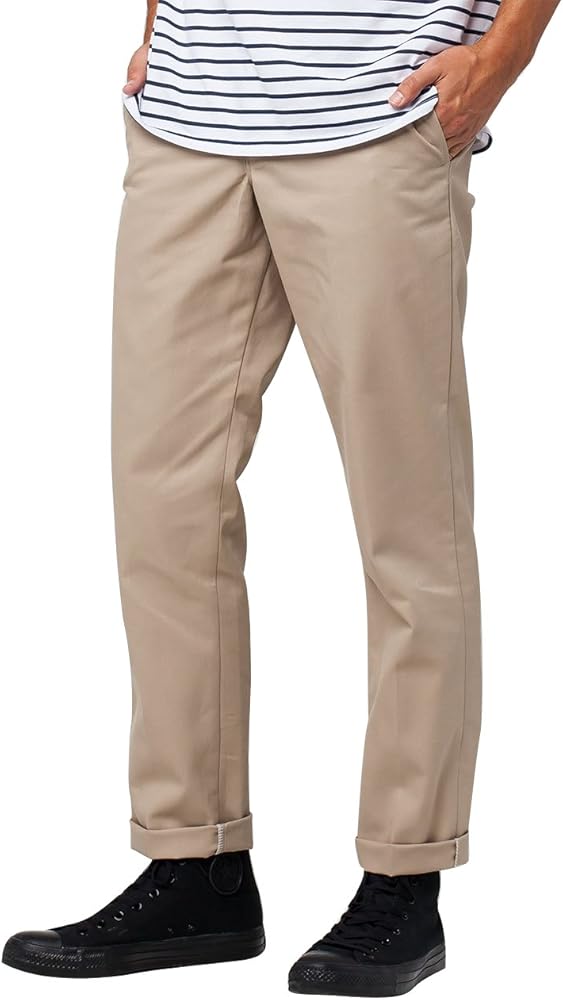 Dickies Men's Slim Tapered Work Pants – Stretch Twill, Wrinkle