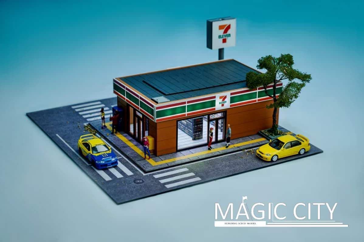 Amazon | 1/64 magic city ジオラマ セブンイレブン コンビニ ミニカー