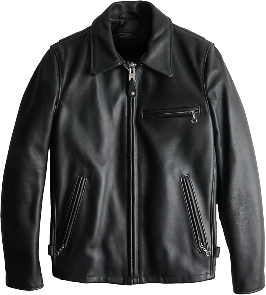 専用！黄金サイズ38！ショット658襟付シングルトラッカージャケット黒