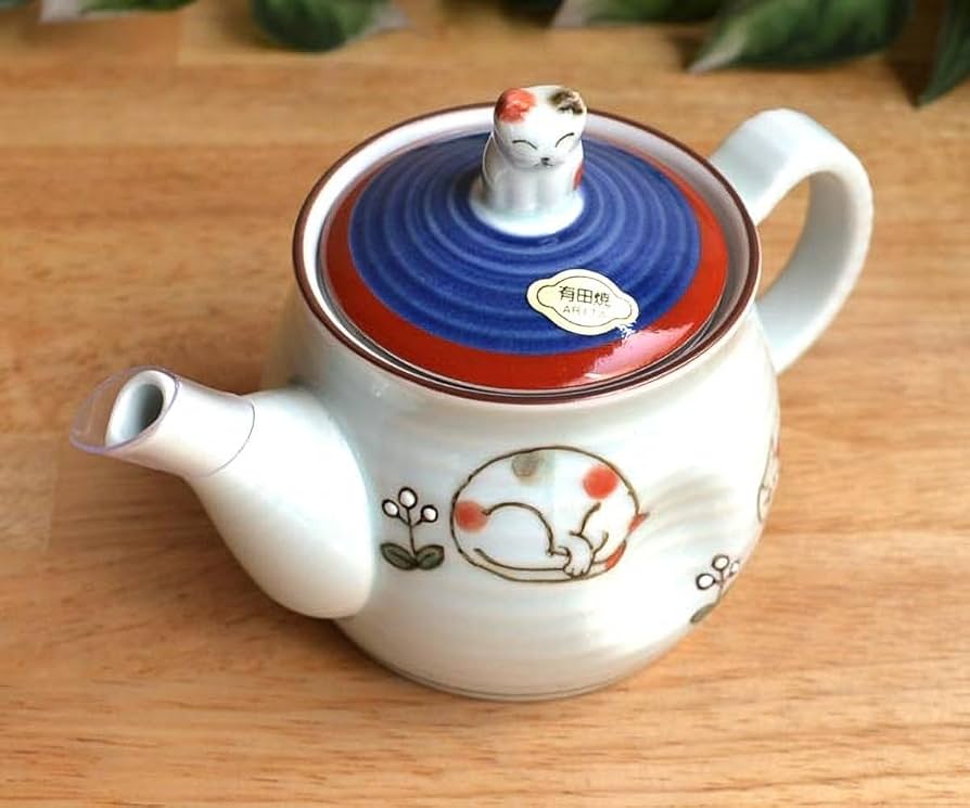 Amazon | ねこ ポット 有田焼 │和みネコ│ 急須 かわいい ギフト