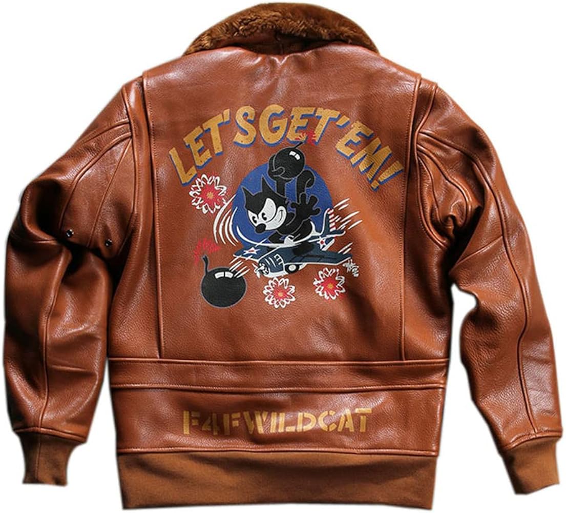 Amazon | VIIBOY 本革フライトジャケット 山羊革 羊革 牛革 アメリカG1