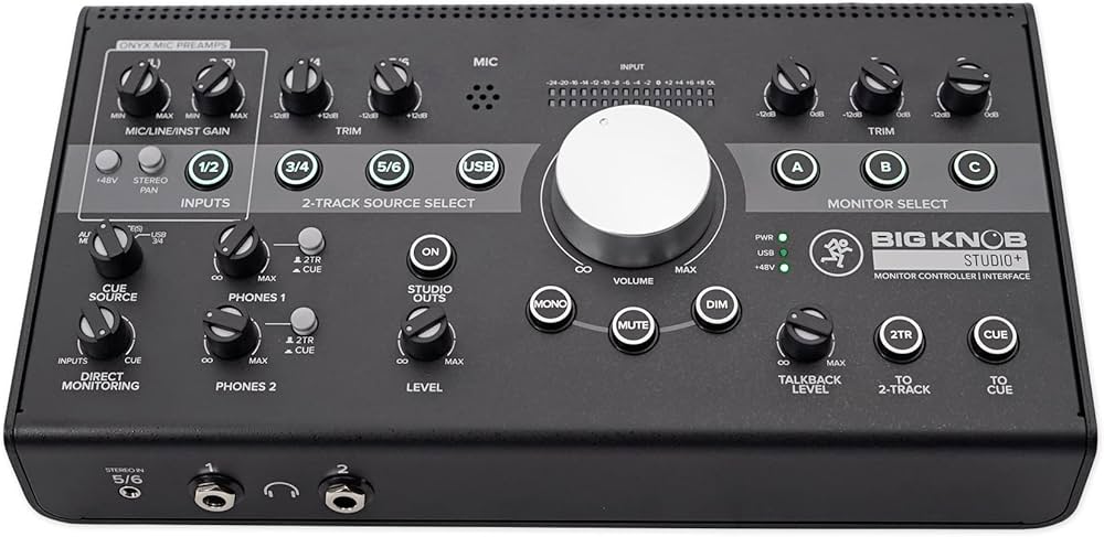Mackie Série Big Knob Controlador, monitor de estúdio 4x3 192 kHz