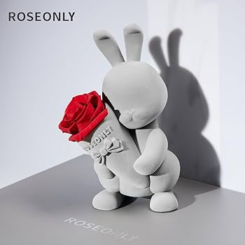 Amazon｜ROSEONLY プリザーブドフラワー ハニーラビットとデスティニー
