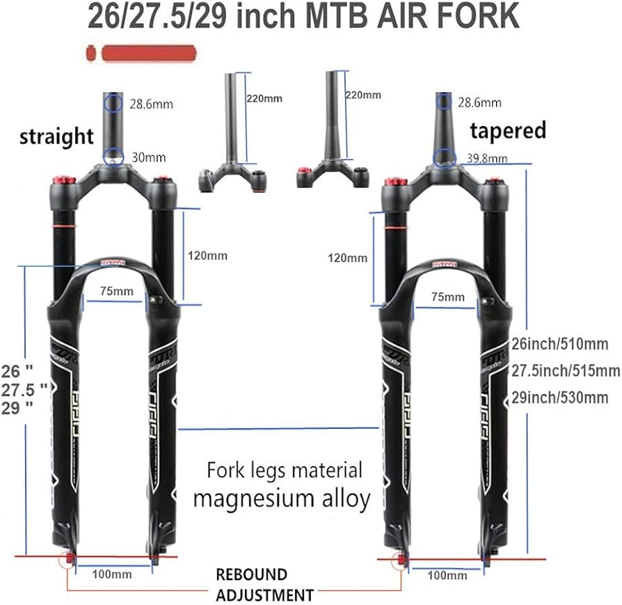 Amazon.co.jp: MTBサスペンションエアフロントフォーク 26インチ27.5