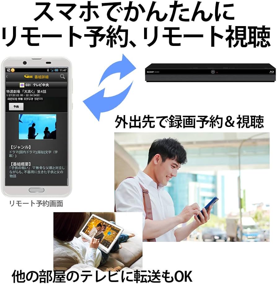 Amazon | シャープ 1TB 3番組同時録画 ブルーレイ レコーダー 連続