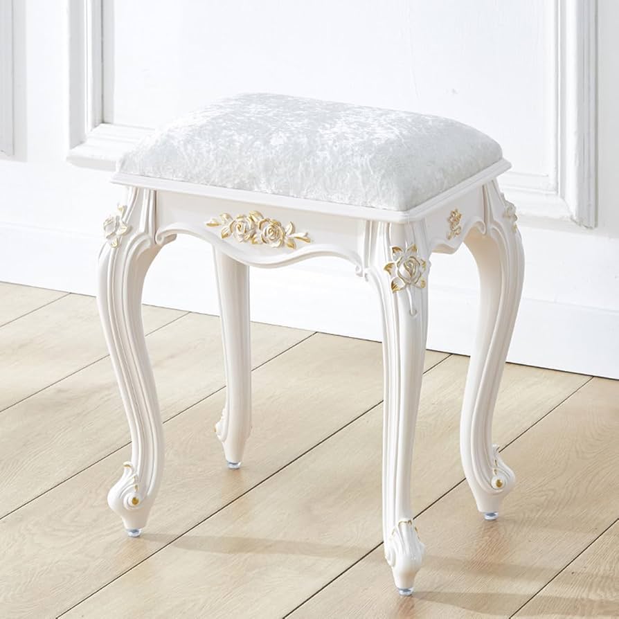 Amazon.co.jp: THLD スツール 椅子 白 玄関椅子 38*27*43 アンティーク