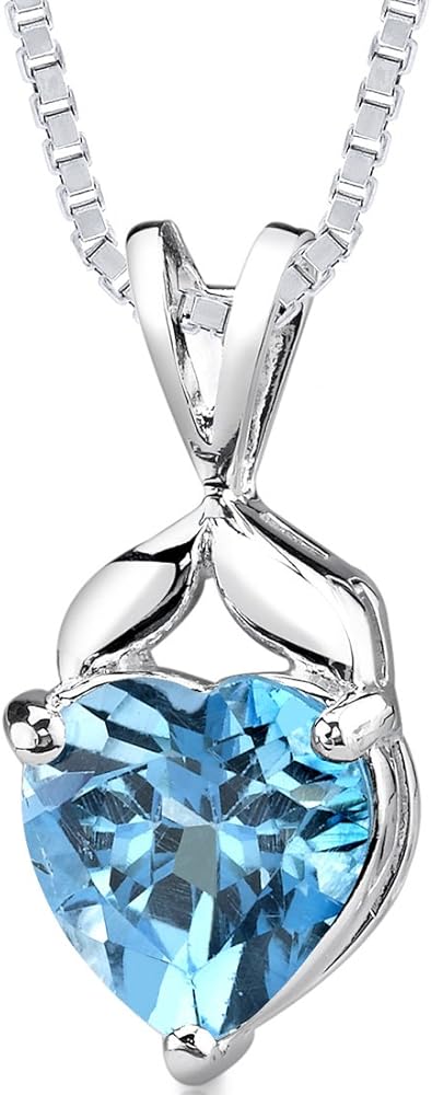 Amazon.co.jp: PEORA スイスブルートパーズペンダントネックレス 女性